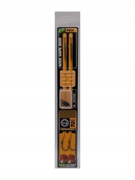 Fox Wide Gape Rigs Hak 8 15lb/6,8kg 2szt/op