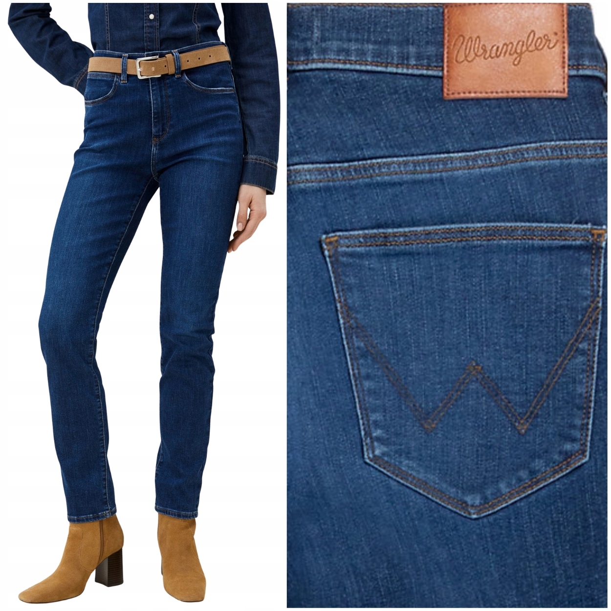Wrangler Slim Evie rovné, tmavé dámské džínové kalhoty W28 L34