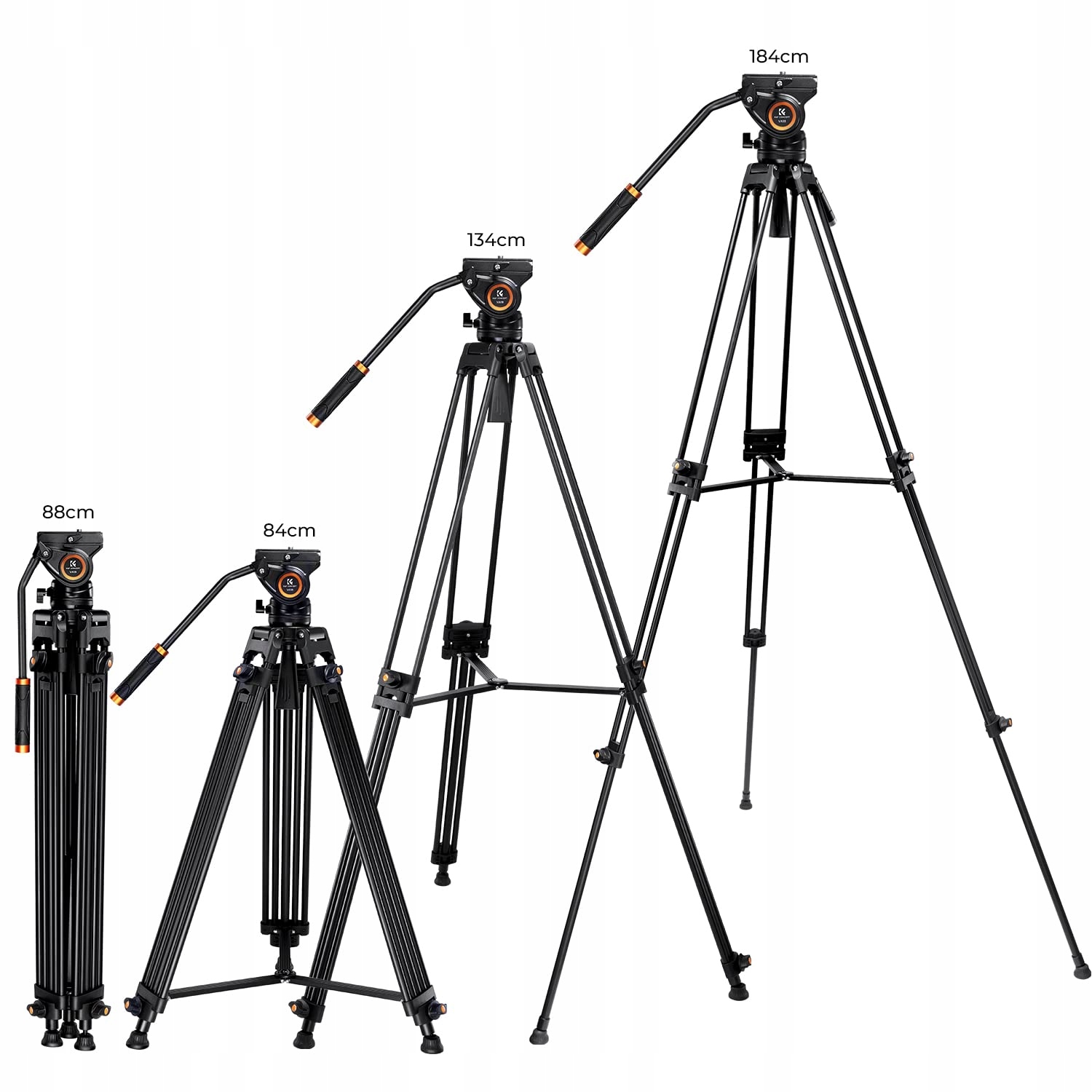 K&F CONCEPT Statyw Video 360° Głowica Płynna 184cm DSLR Kamery — miniatura 6