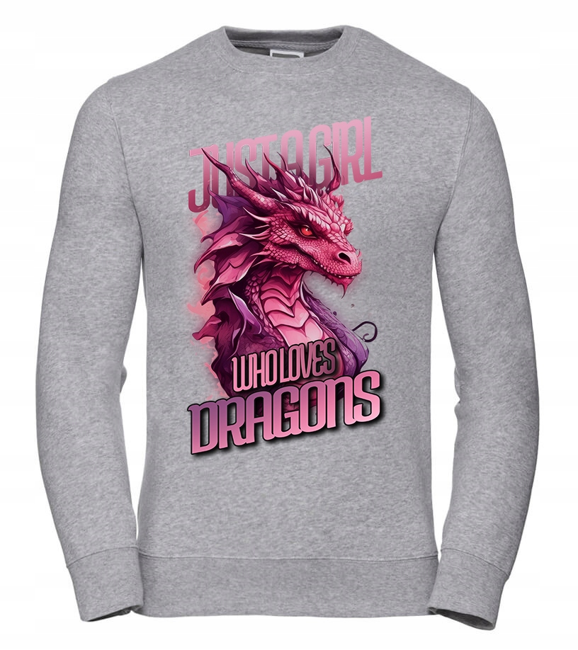 Dámská Mikina Girl Who Loves Dragons, velikost 2XL, šedá