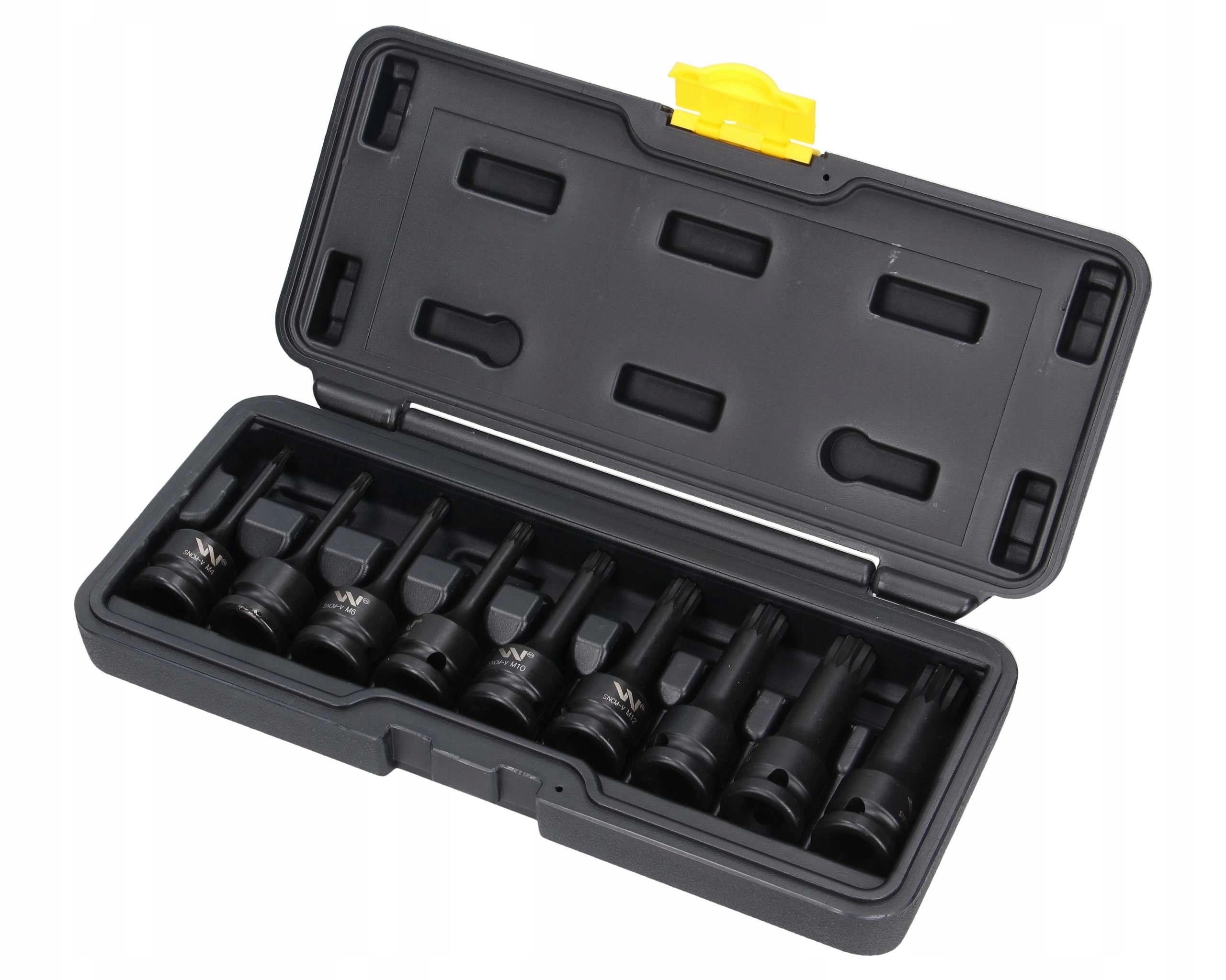 Sada rázových nástavců 1/2 typu Spline 9 ks Waryński