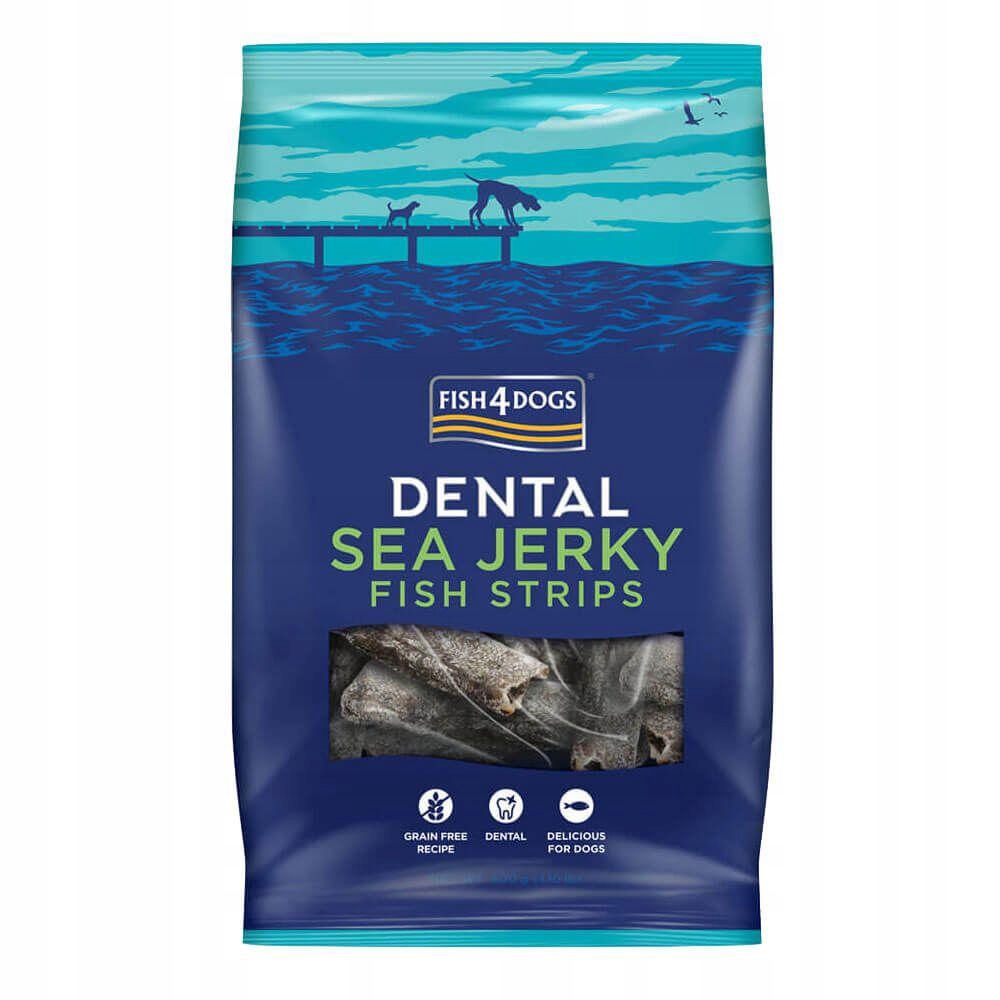 FISH4DOGS Pamlsky pro psy Dental Sea mořská ryba proužky 500 g