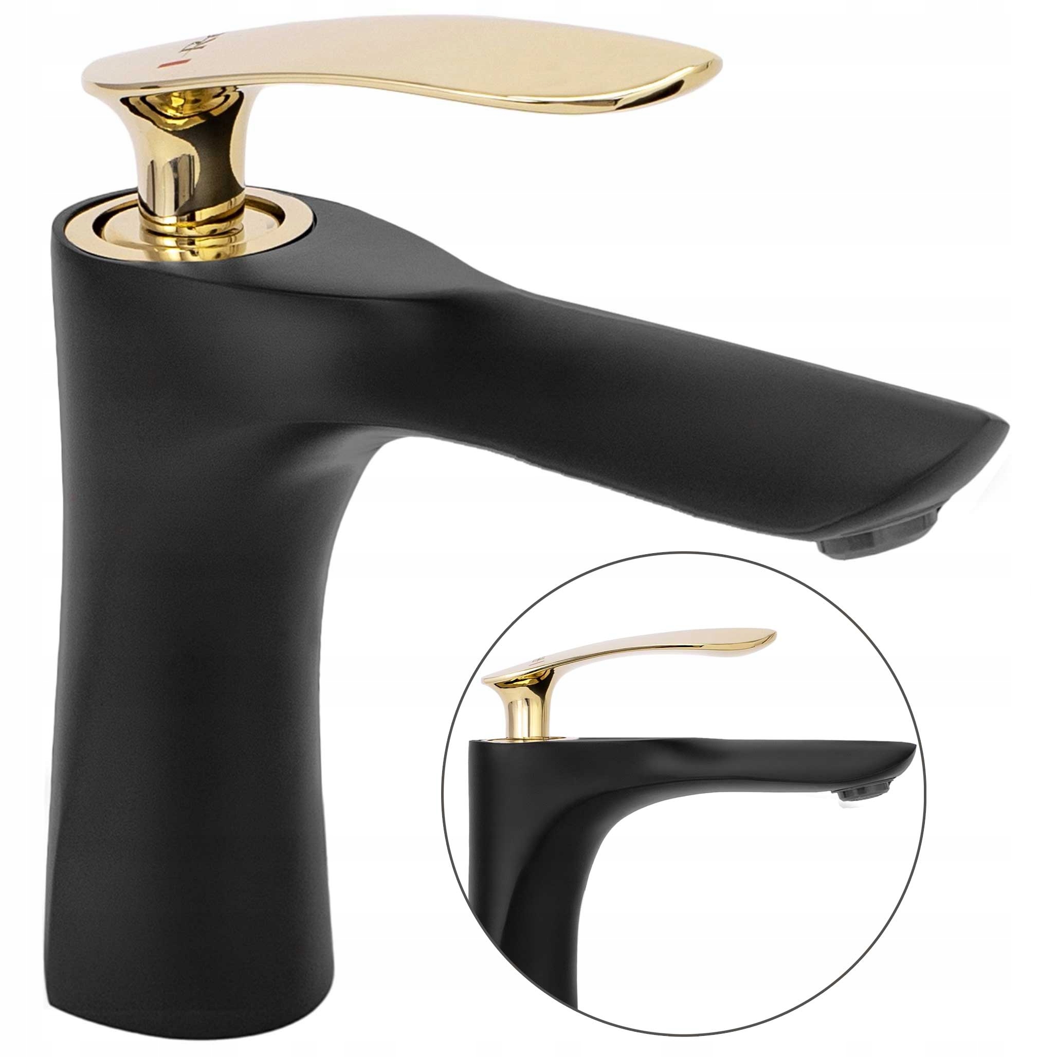 Umývadlová batéria Čierna Zlatá Nízka Stojacia Matná Pre Umývadlo Rea Orbit
