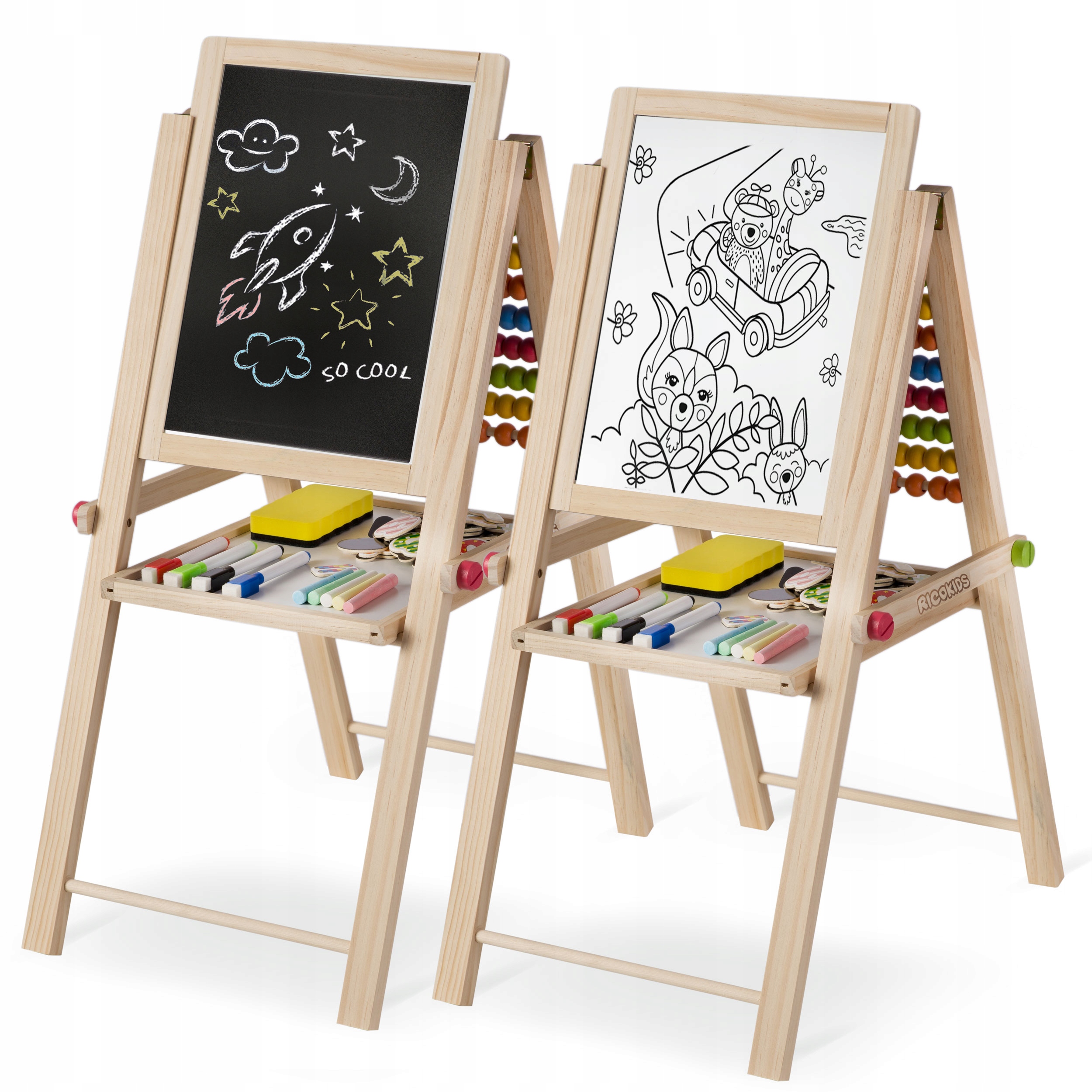 TABLICA DLA DZIECI MEGNETYCZNA KREDOWA RYSOWANIA PISANIA LICZYDŁO MAGNESY