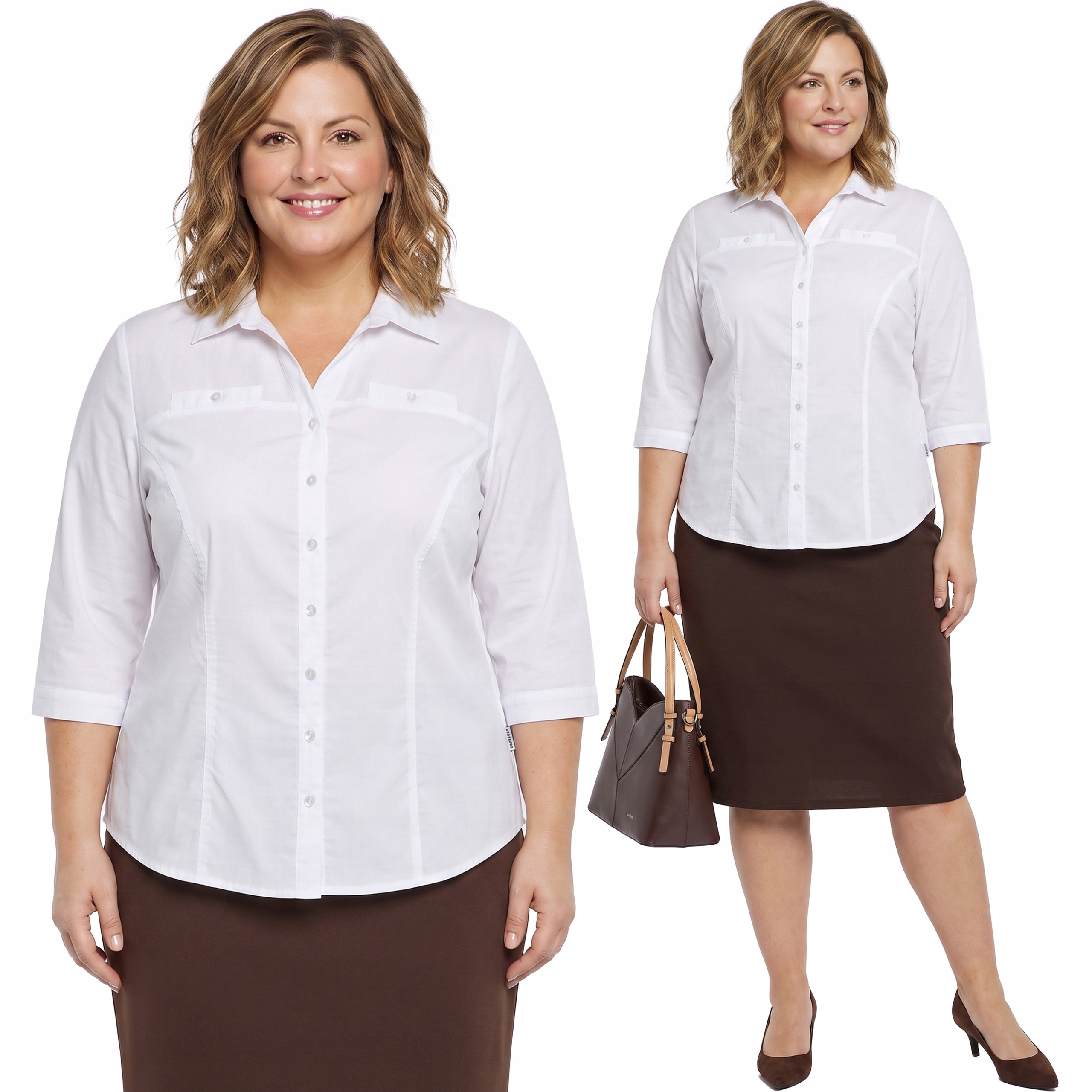Elegantní klasická bílá košile plus size velikost 48
