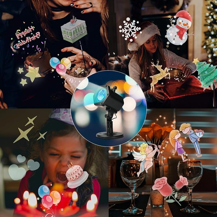 LAMPA PROJEKCYJNA PROJEKTOR RZUTNIK LED MIRIC ML-1 12 WZORÓW NA ŚWIĘTA Temperatura pracy 30-45°C