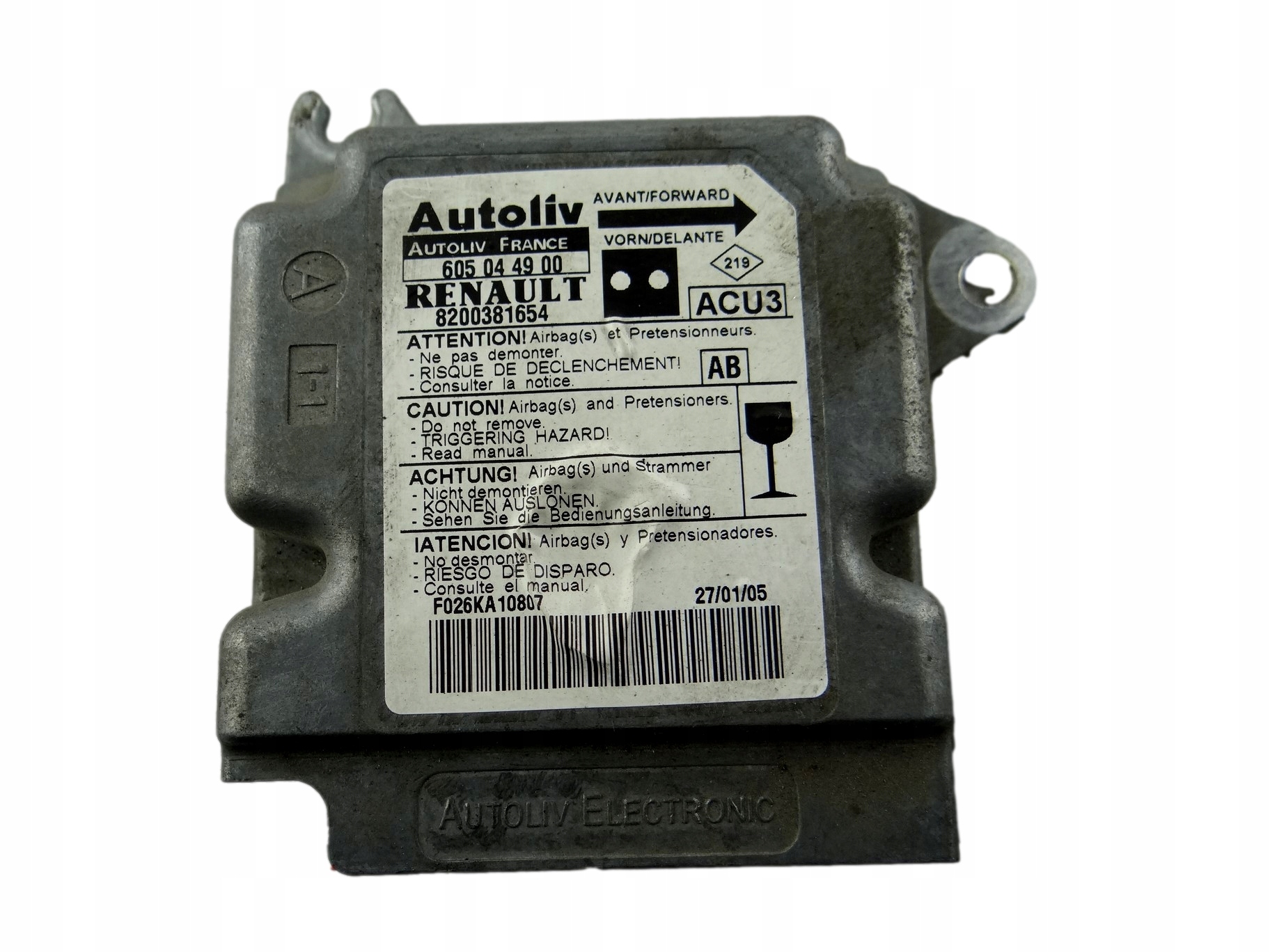 modulo SENSOR airbag RENAULT KANGOO 8200381654