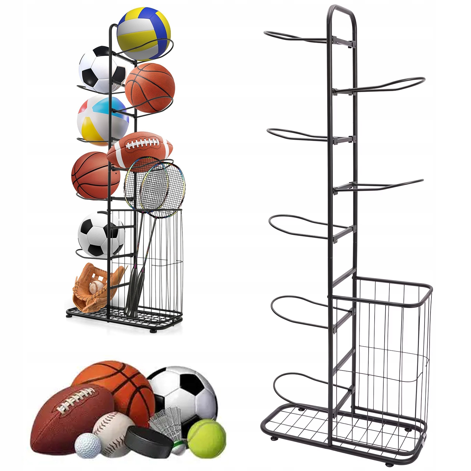 Stojan Na Míče Je Odolný, 7-ÚROVŇOVÝ, Se Spodní Policí A Úchyty