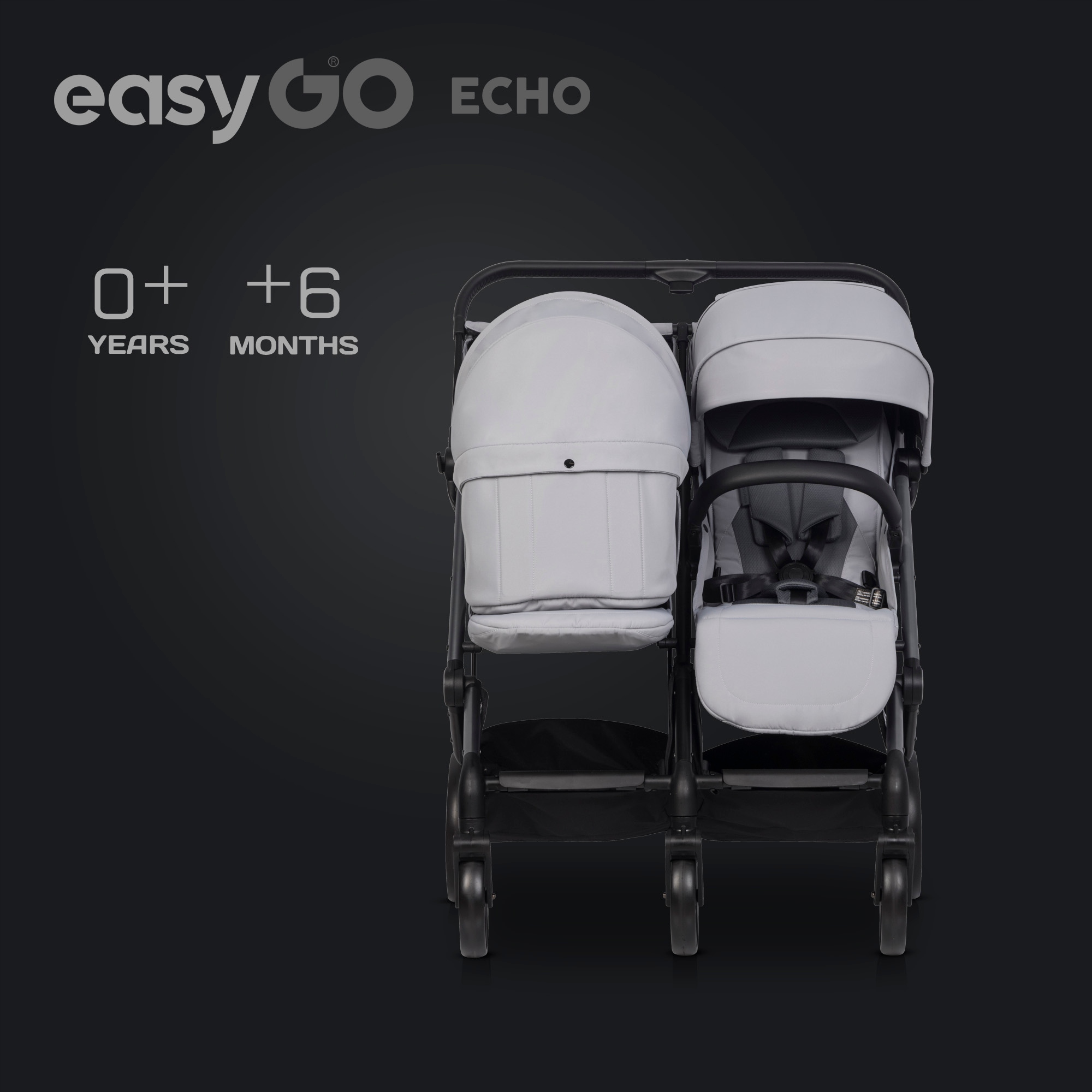 WÓZEK BLIŹNIACZY GONDOLA ROK PO ROKU LEKKI DZIECIĘCY REGULACJA EASYGO ECHO Model Echo