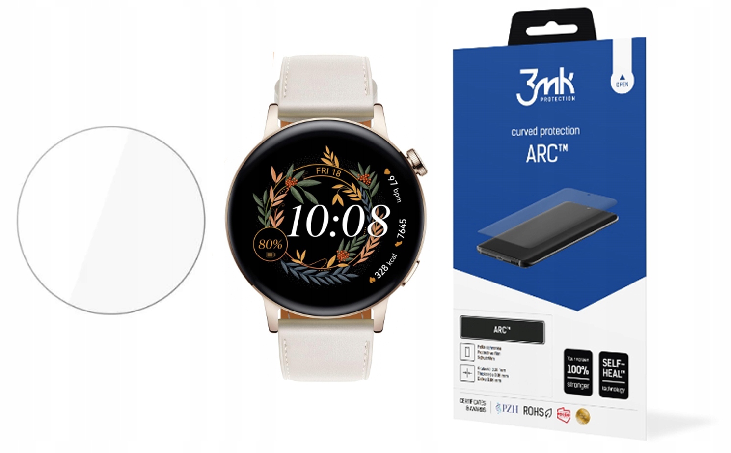 

3mk Folia Fullscreen Arc do Huawei Watch Gt 3 42mm