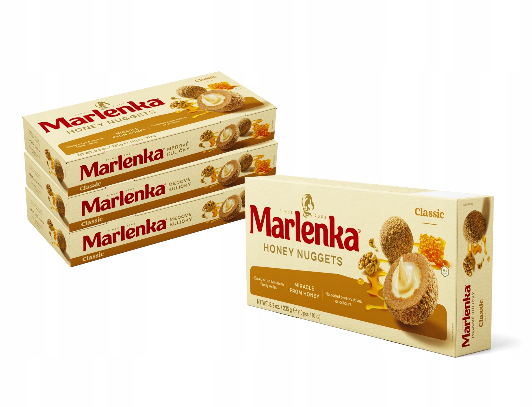 Levně Marlenka Akce 3+1 Medové kuličky 4 x 235 g