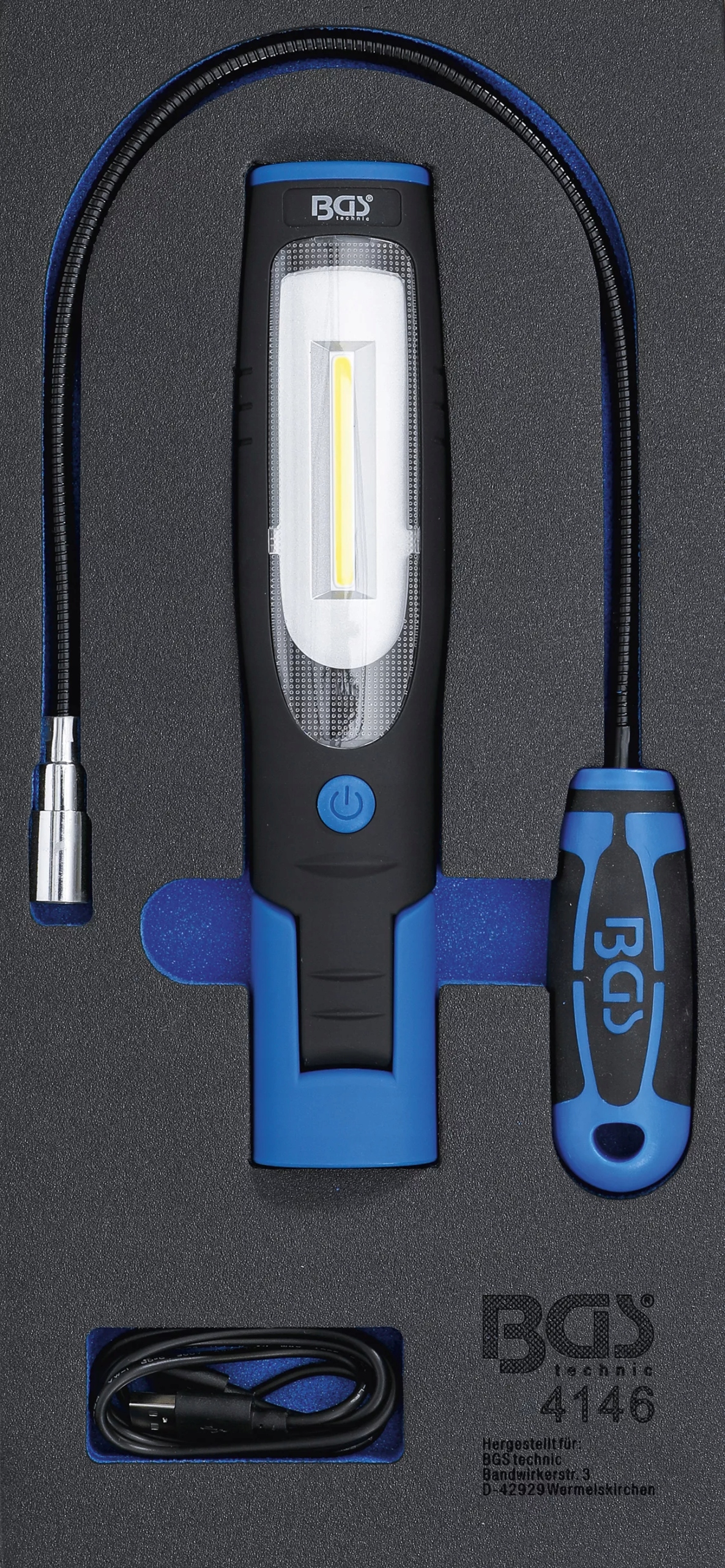 Vložka do zásuvky 1/3 lampa a magnetický uchopovač 3 ks Bgs 4146
