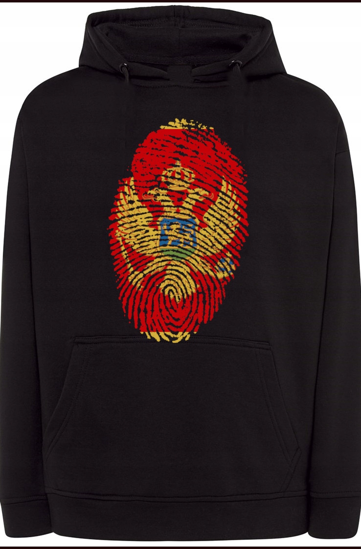 Černá Hora Vlajka Otisk Pánská Mikina S Kapucí vel. S