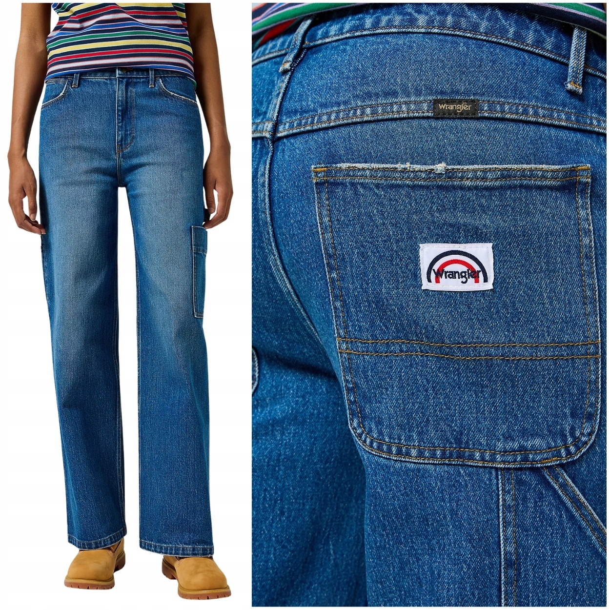 Wrangler Workwear Loose vysoké volné dámské džínové kalhoty W28 L34