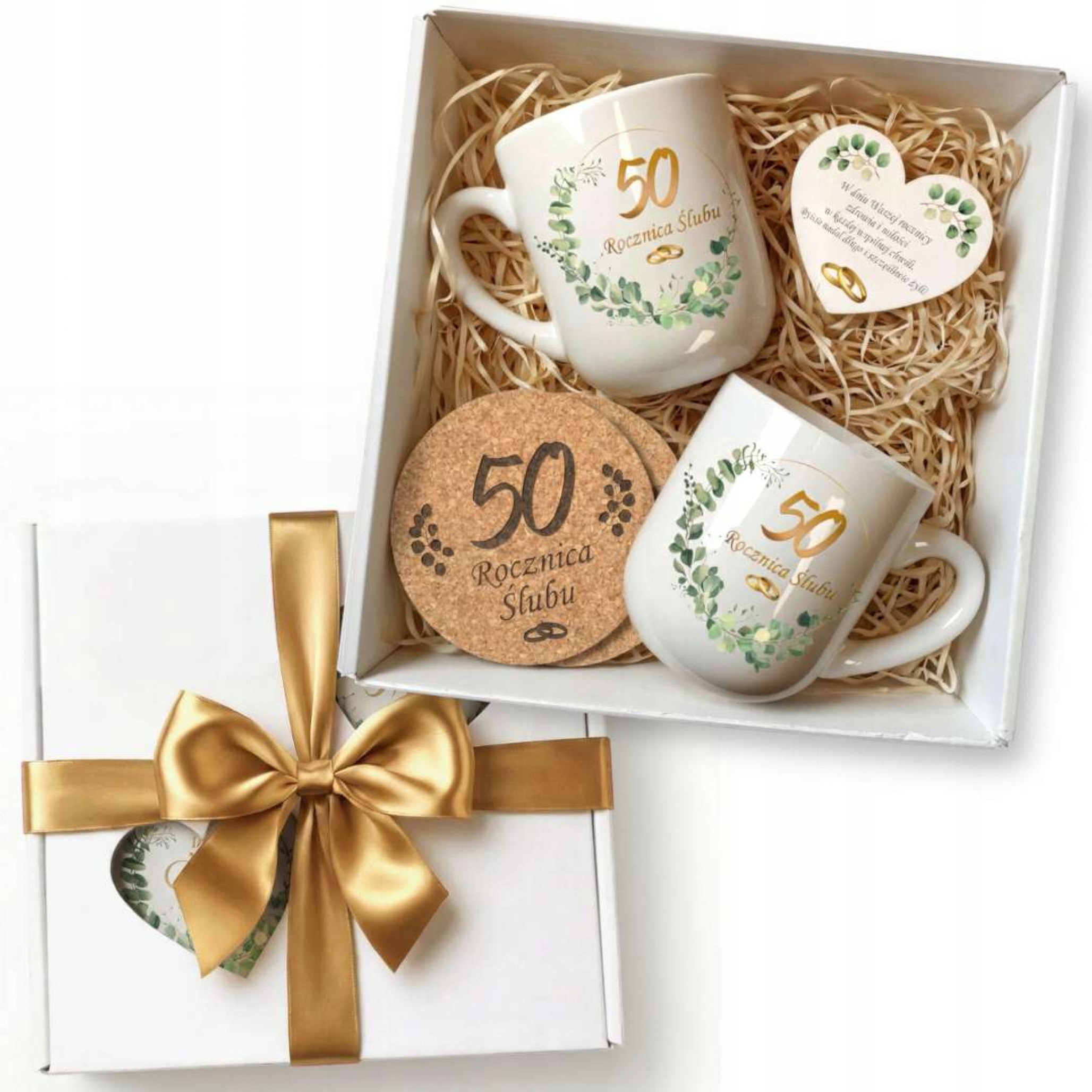 na 50 Rocznicę Ślubu zestaw upominkowy kubki i magnes Jubileusz