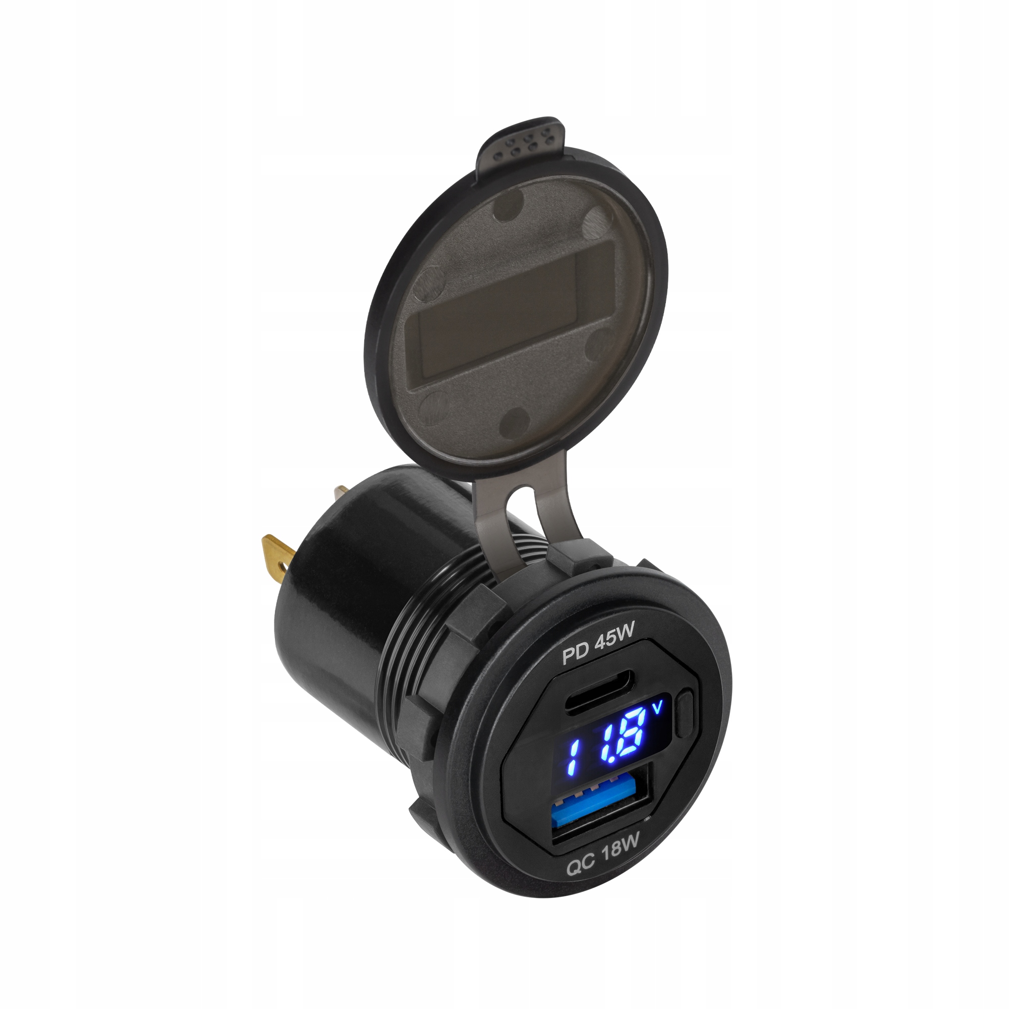 Ładowarka samochodowa USB+USB typu C z funkcją Quick Charge Power Delivery