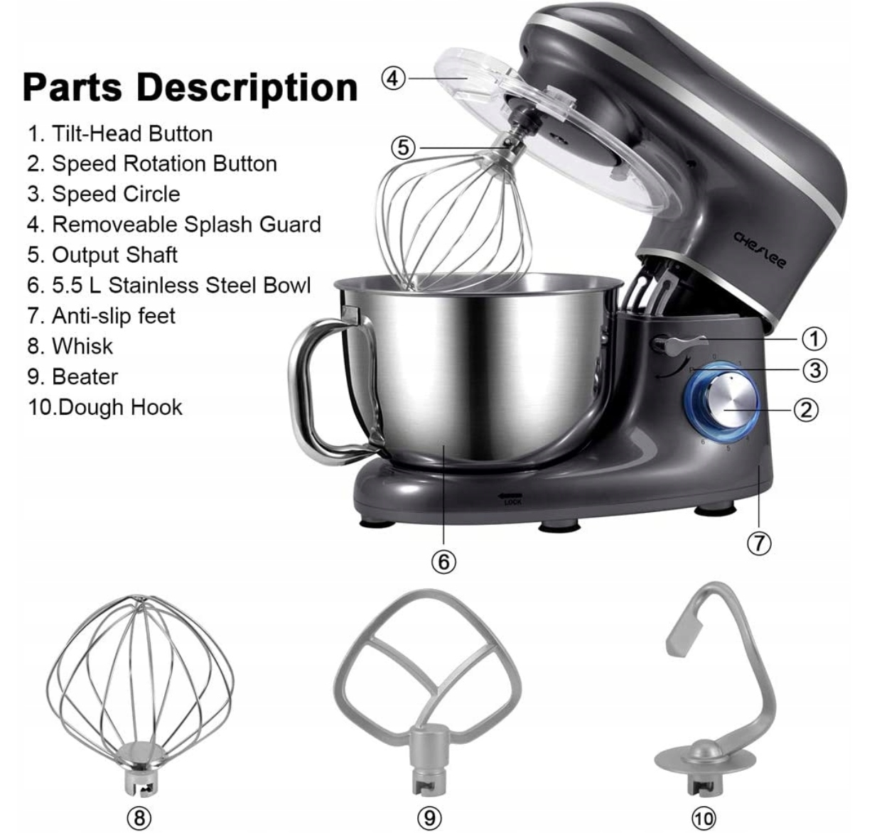 Wielofunkcyjny Robot kuchenny Cheflee 1500 W Model SM-1504N