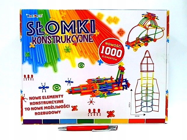 

Słomki Konstrukcyjne Kolorowe Duży Zestaw 1000 el