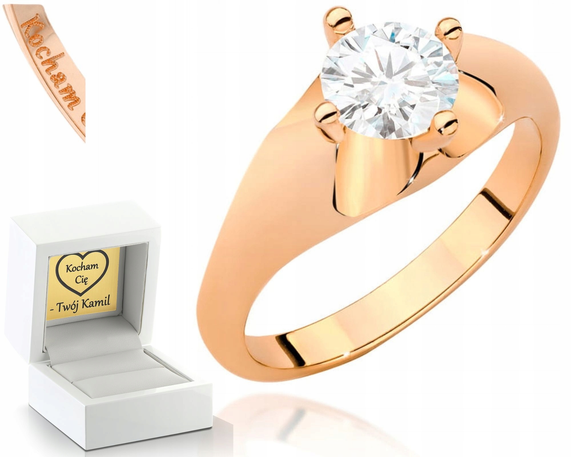 Růžové Zlato Prstýnek S Diamantem 1,00 Ct 585