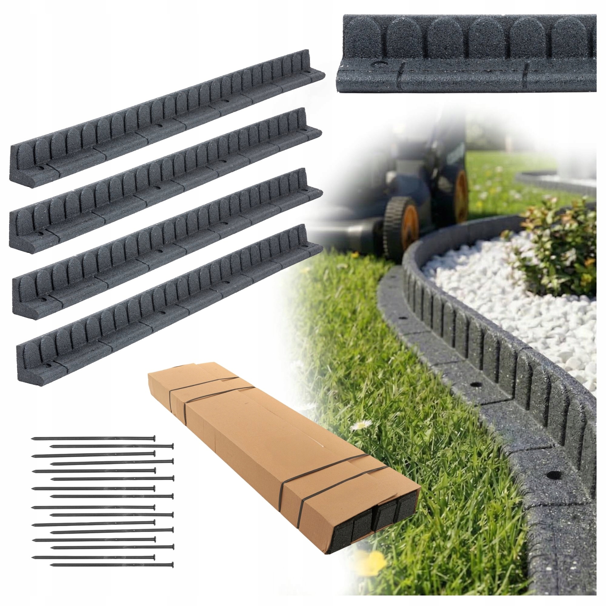 Zahradní Lem Trávníkový 4,8 m Palisáda Mrazuvzdorná Silná, snadná sekání