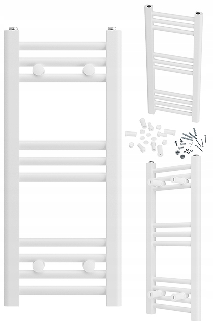Koupelnový Radiátor Bílý Žebříkový 30x70 cm Radiátor Breno Montáž 180°