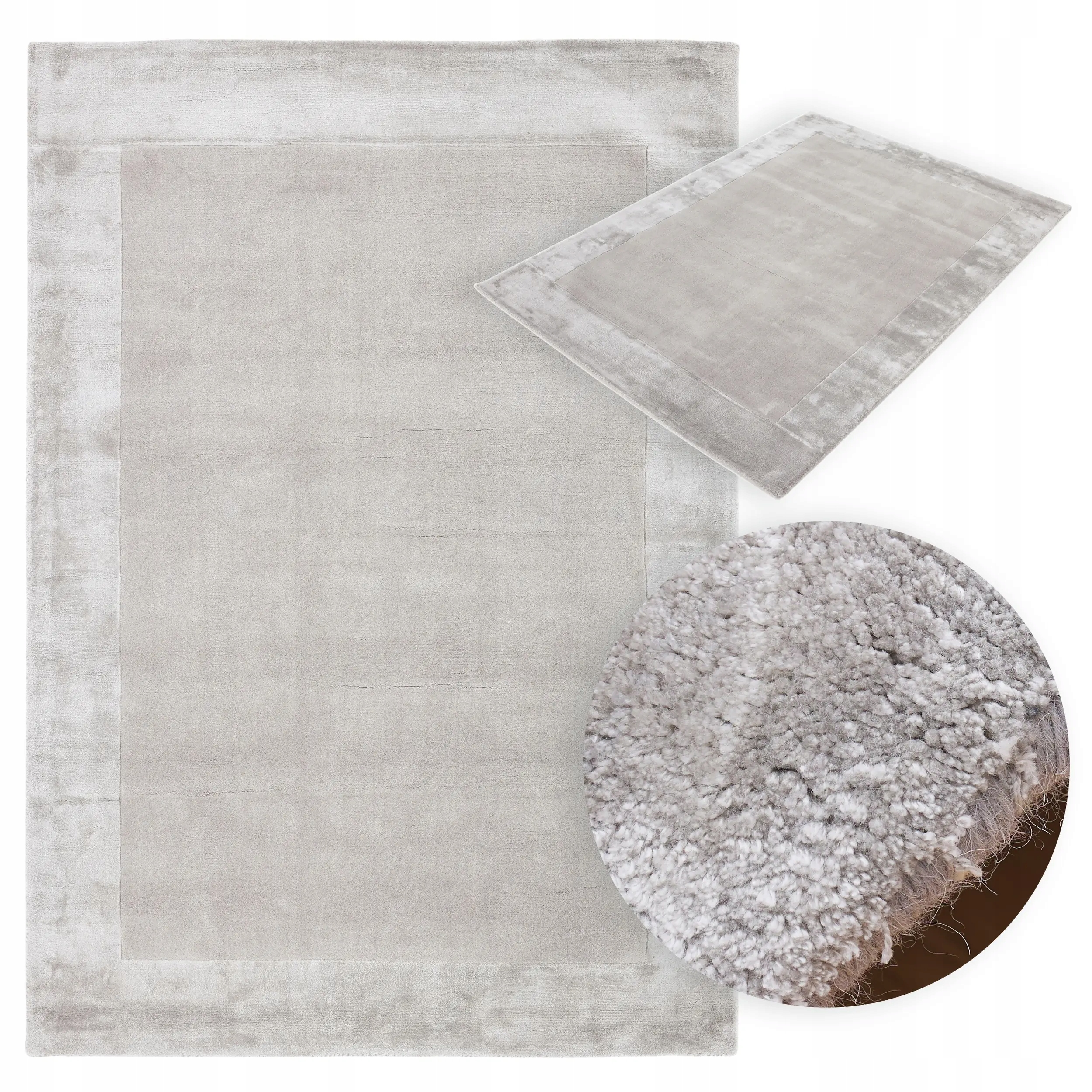 Dywan Aspen Silver do salonu srebrny indyjski 120 x 170 Arte