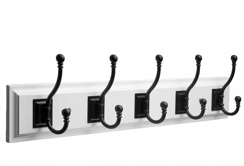 Vešiak White oblečenie 68 cm 10 vešiakov drevo oceľ