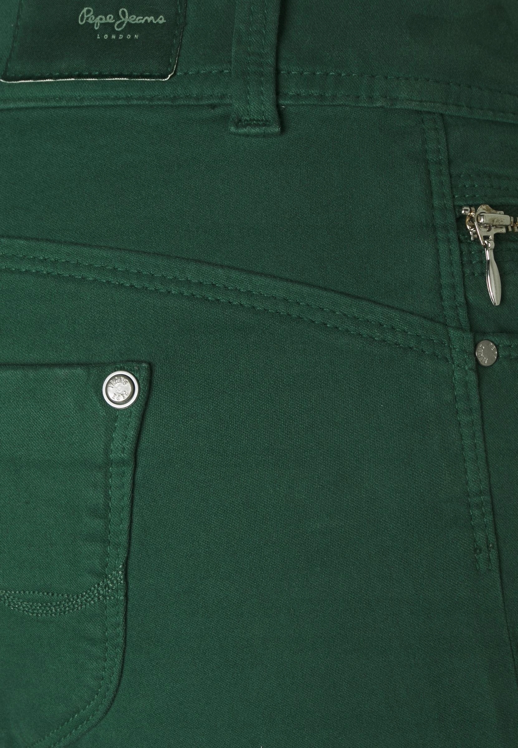 PEPE JEANS ZIELONE SPODNIE MATERIAŁOWE 27/32 Długość nogawki długa