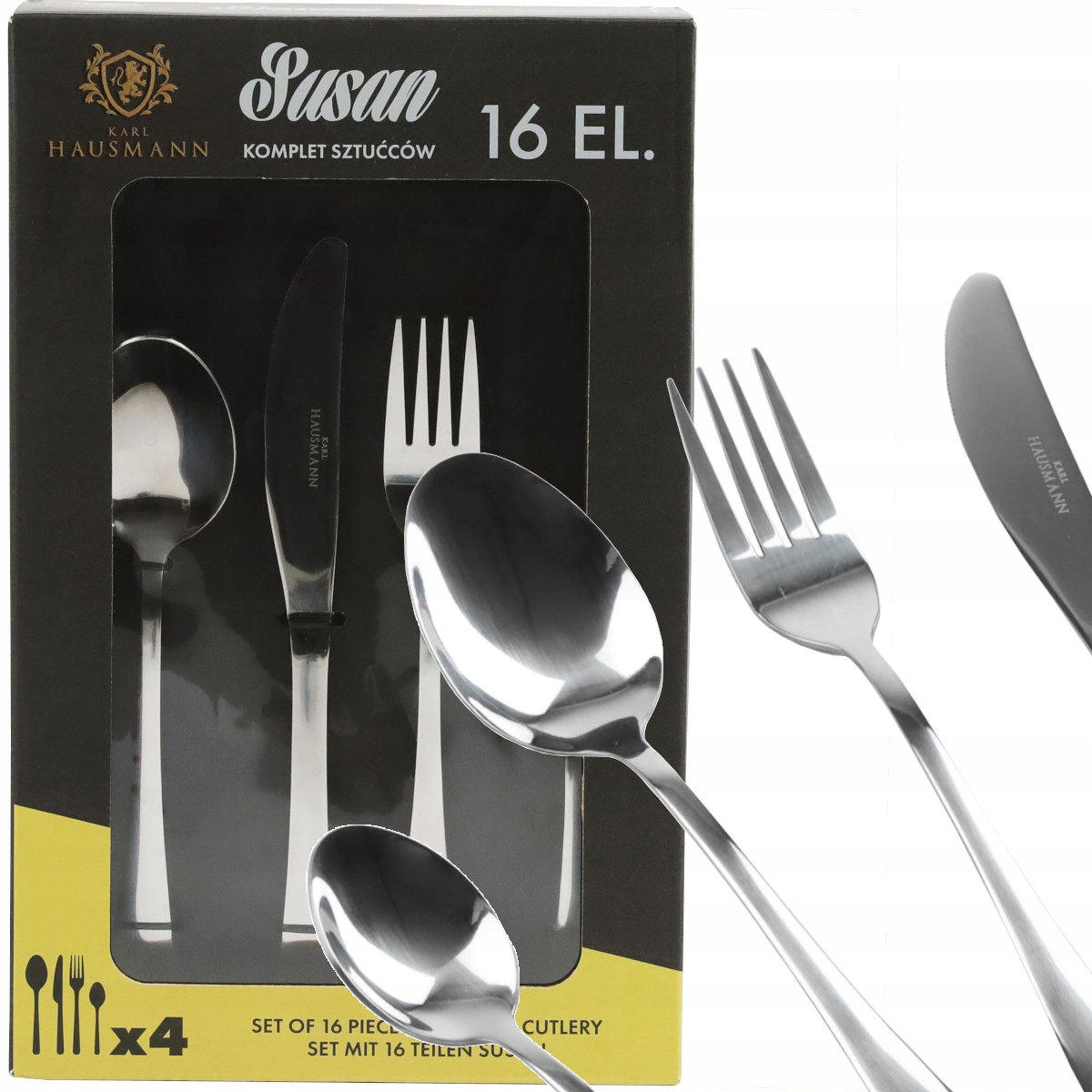 ZESTAW SZTUĆCÓW OBIADOWYCH SZTUĆCE STAL 16EL 4OS