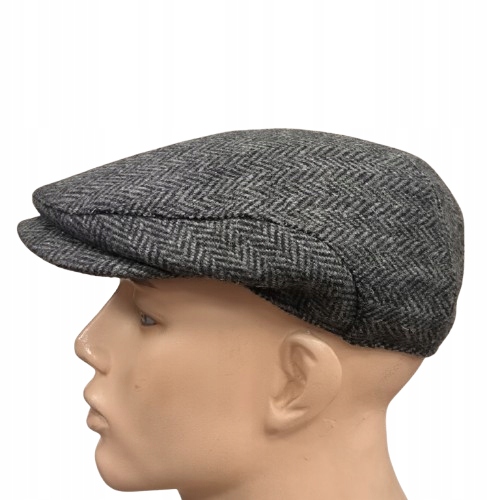 pánská vlněná čepice Mes Stefan s náušníky, klasická, šedá, jedle 61