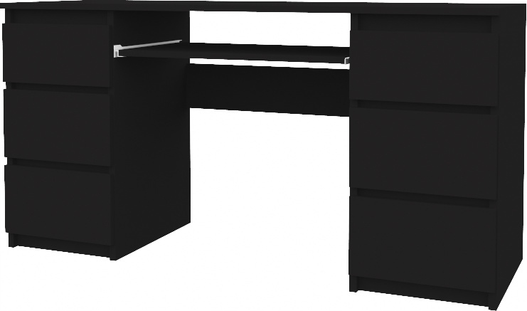 

Biurko Komputerowe 6 Szuflad 130CM Czarny Czarne