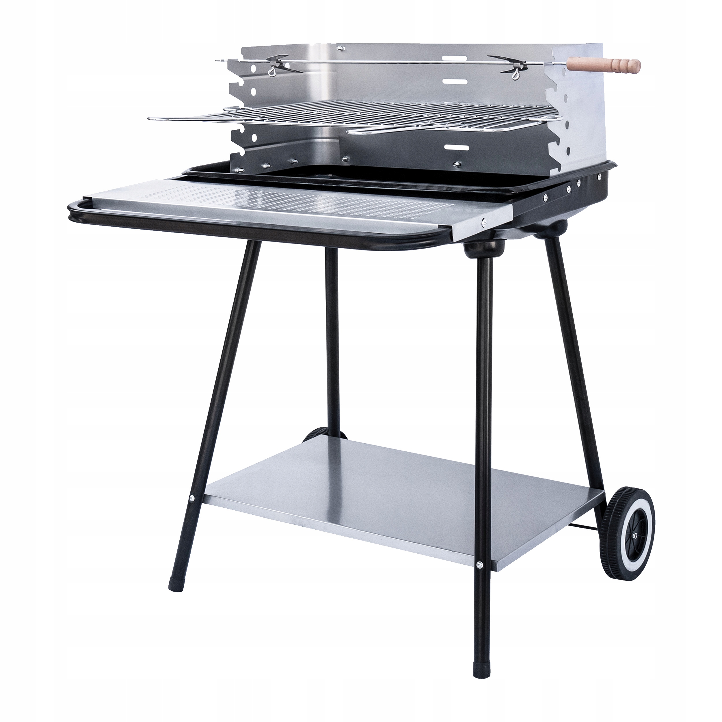 

Grill Ogrodowy 2 Ruszty Rożen 2 Półki Kółka