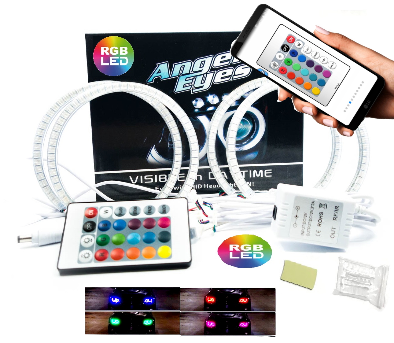 Ringi Ledowe RGB Pilot 16 Kolorow 131mm lub 146mm Producer SHR Germany