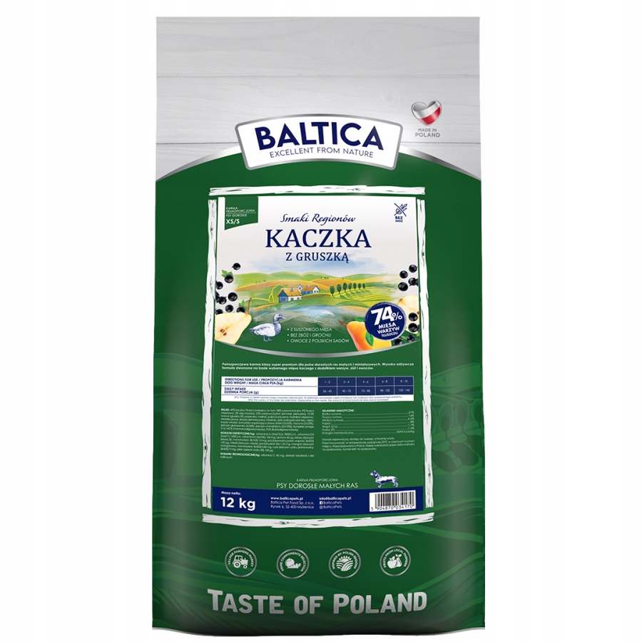 Levně Baltica Chutě regionů Kachna s hruškou Xs/s 12 kg