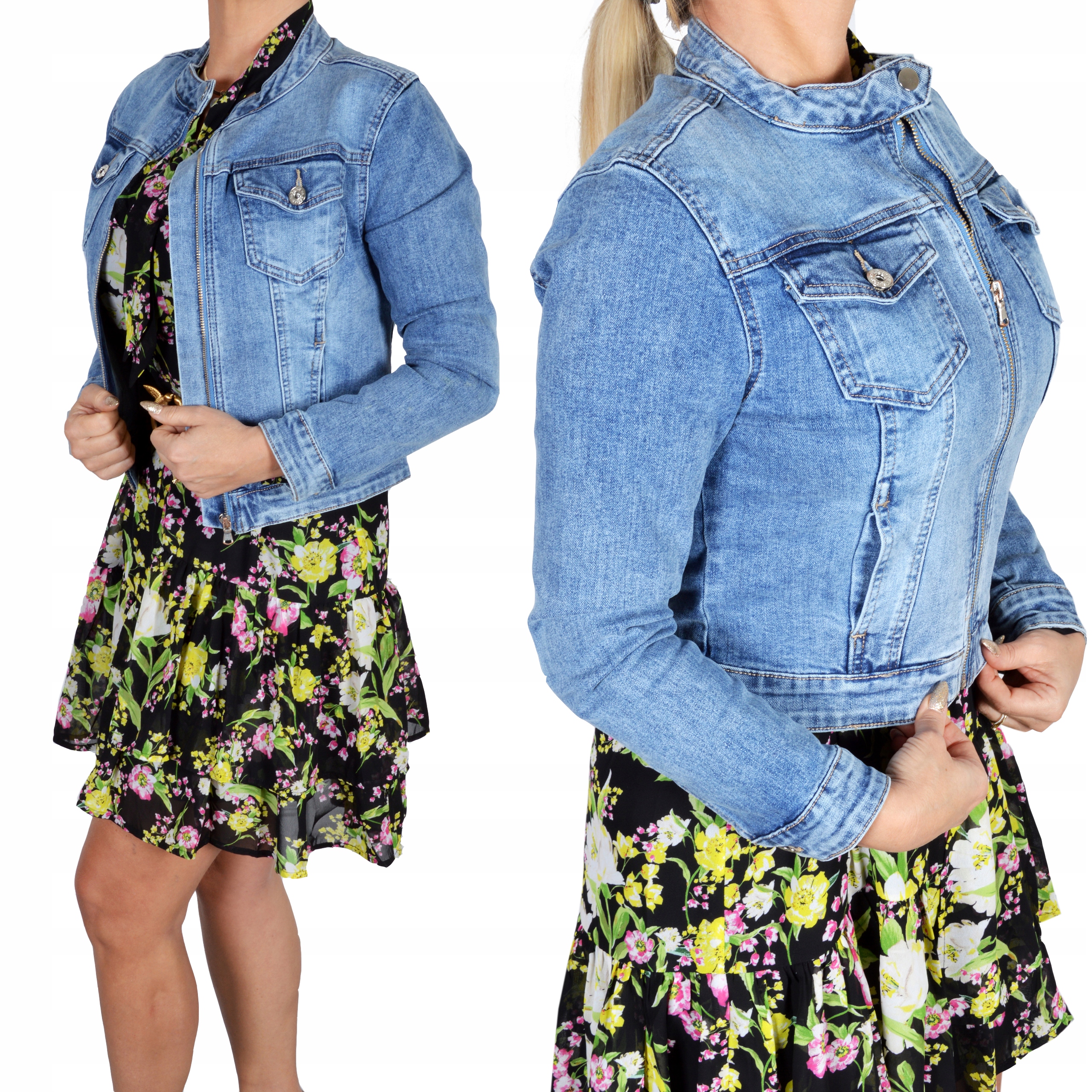 

Kurtka Katana Jeans jeansowa na Zamek Stójka New