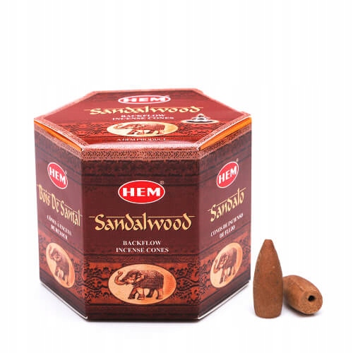 

Kadzidełka Stożkowe Backflow Sandalwood Hem 40 szt