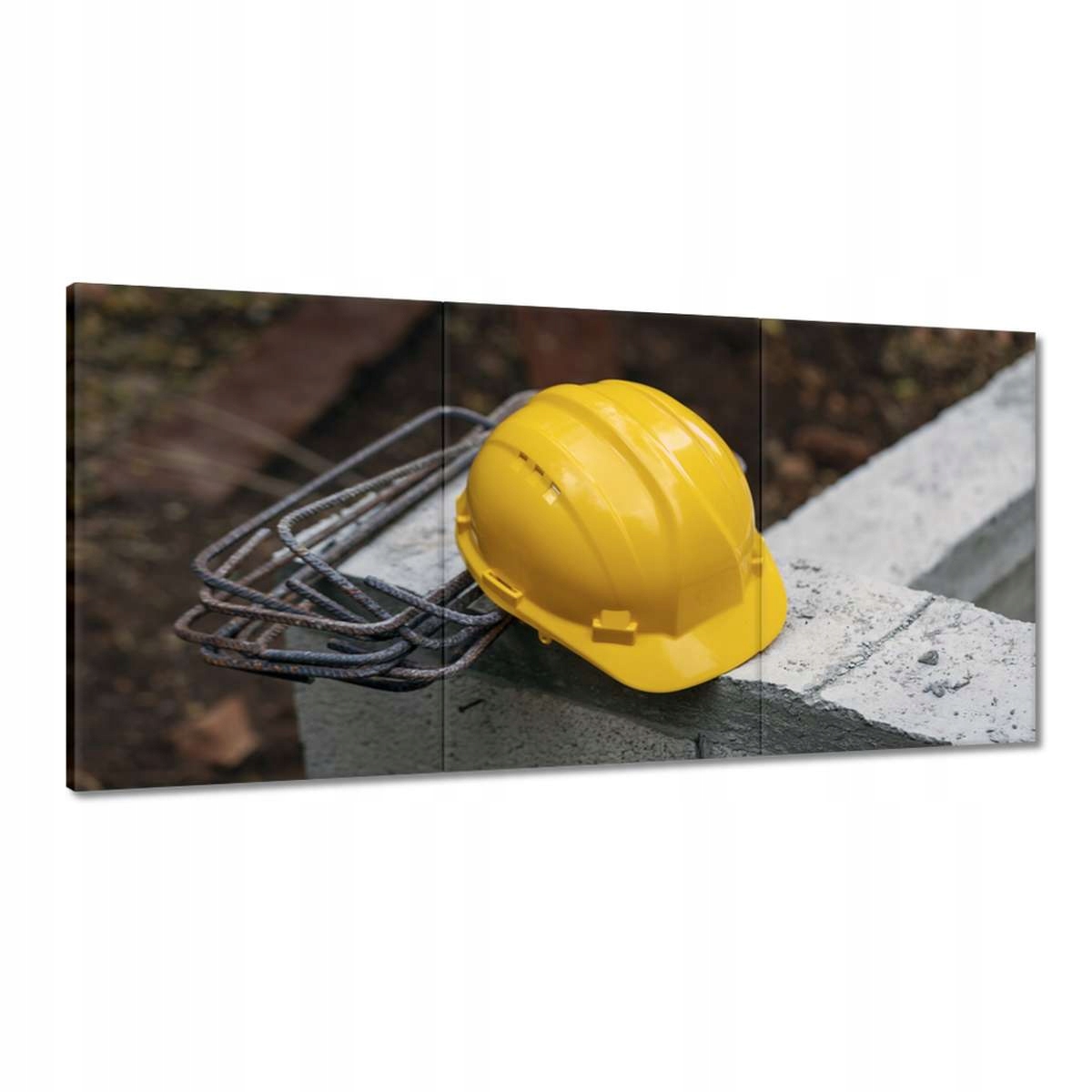 Obrazy 180x90 Žltá prilba na základoch