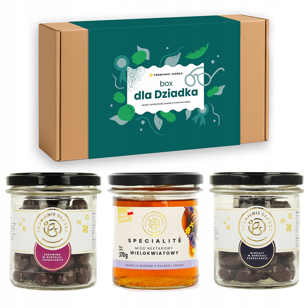 Zestaw Prezentowy dla Dziadka z Migdałami Żurawiną w Czekoladzie i Miodem