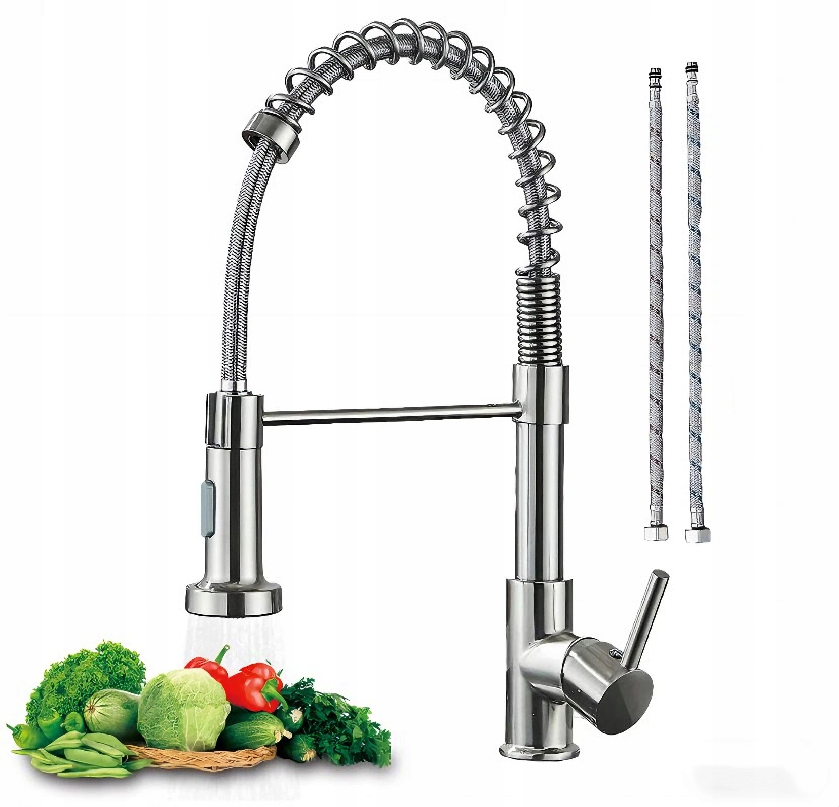 Kuchyňská Baterie Flexibilní, Ohebný Výtok, Vysoký Kohoutek Z Nerezové Oceli