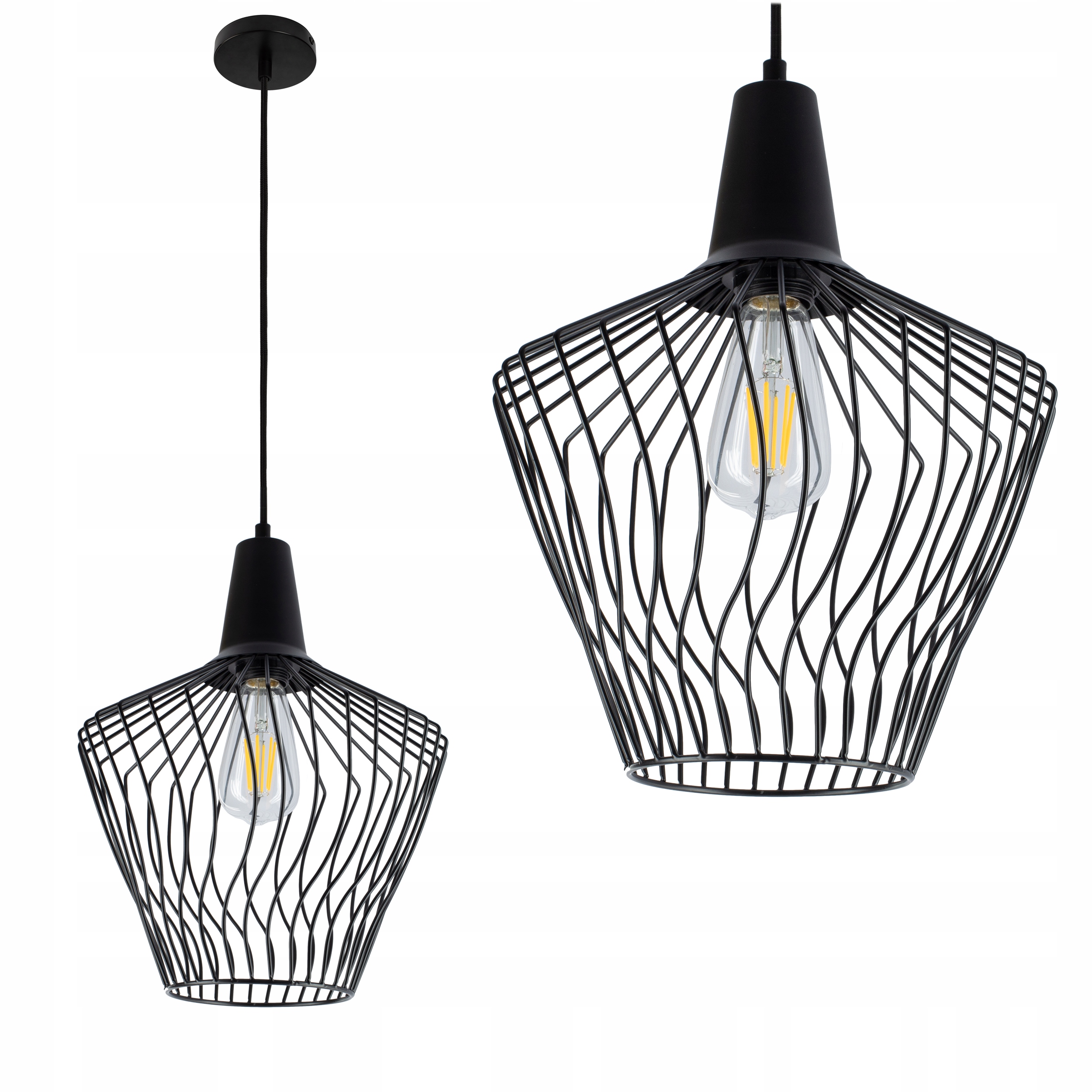 

Lampa sufitowa wisząca Loft Żyrandol Retro Czarna