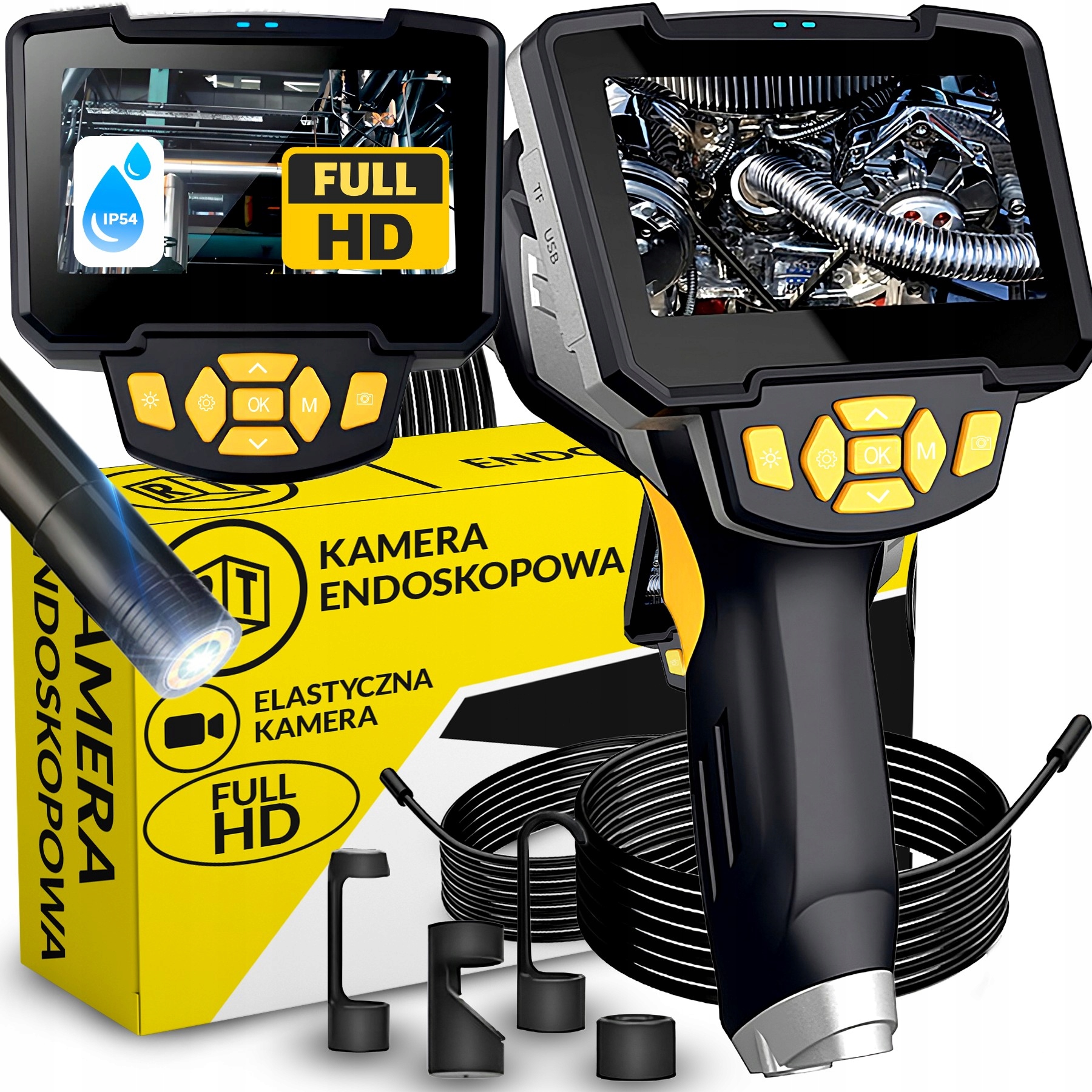 Endoskopická Inšpekčná Kamera 5 M LCD 4.3" 8 MM Full Hd 360° IP67 Micro Sd 64 Gb