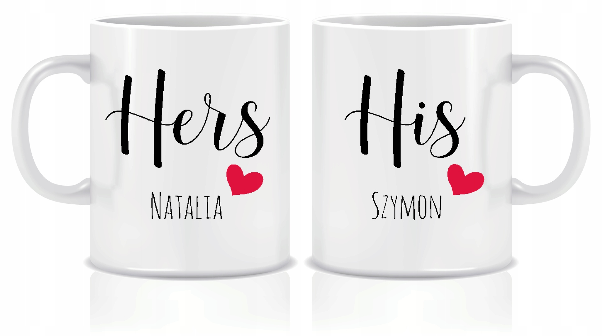 

Zestaw 2 kubków na Walentynki z imionami Ona i On