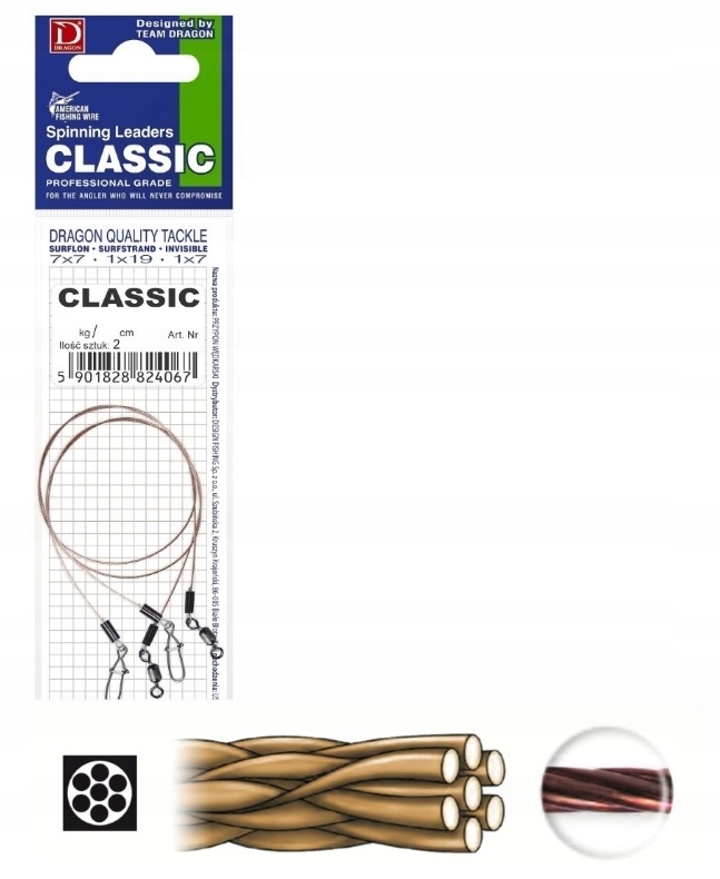 

Przypon Dragon Classic Surfstrand 1x7 13kg/40cm