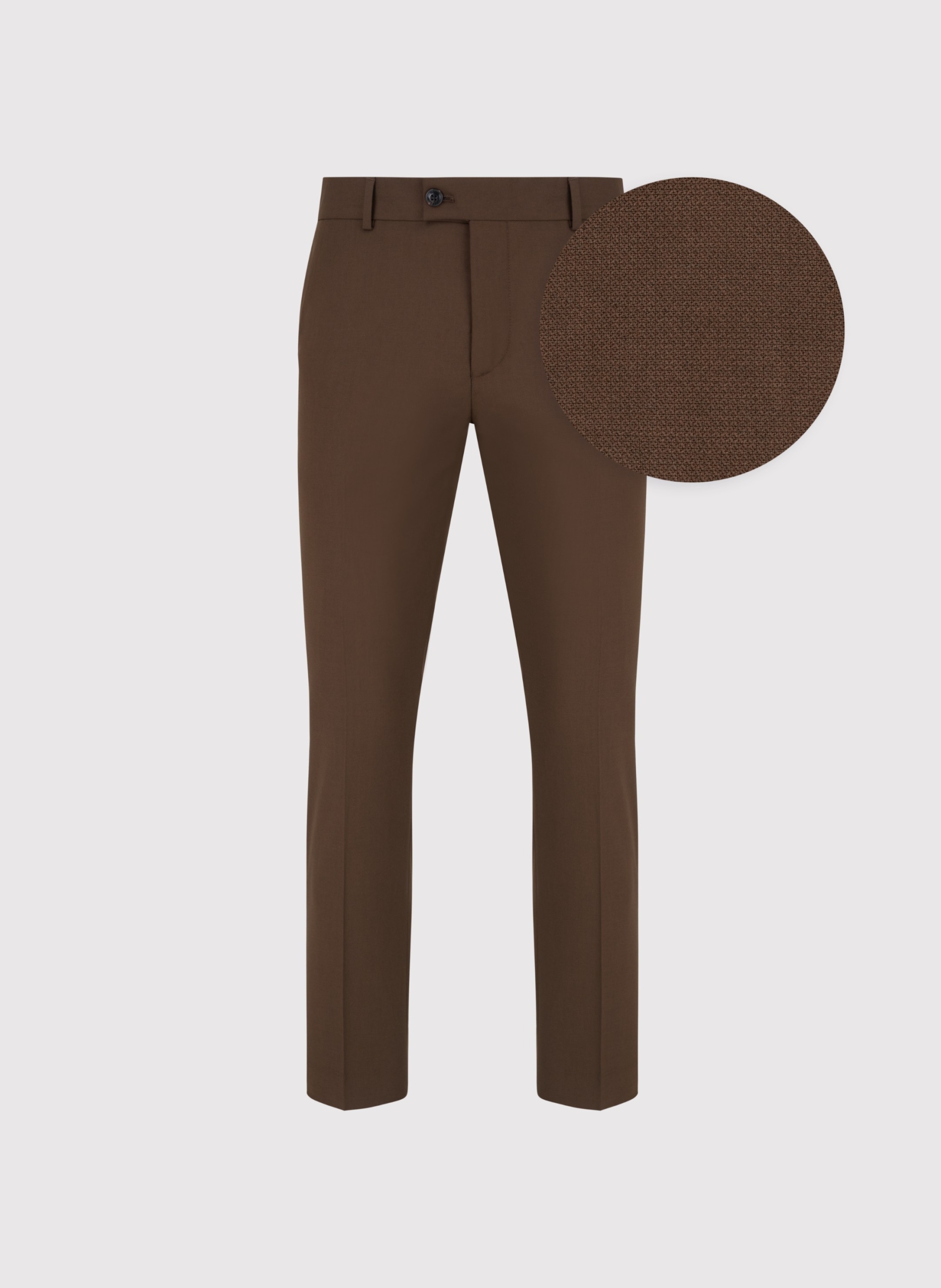 Hnědé slim fit oblekové kalhoty Pako Lorente vel 112/176
