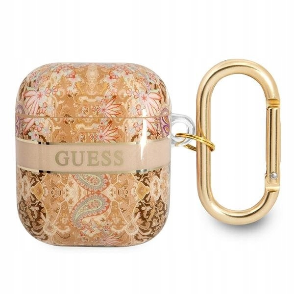 Etui Guess Paisley Strap Collection na AirPods 1/ 2 złote Guess