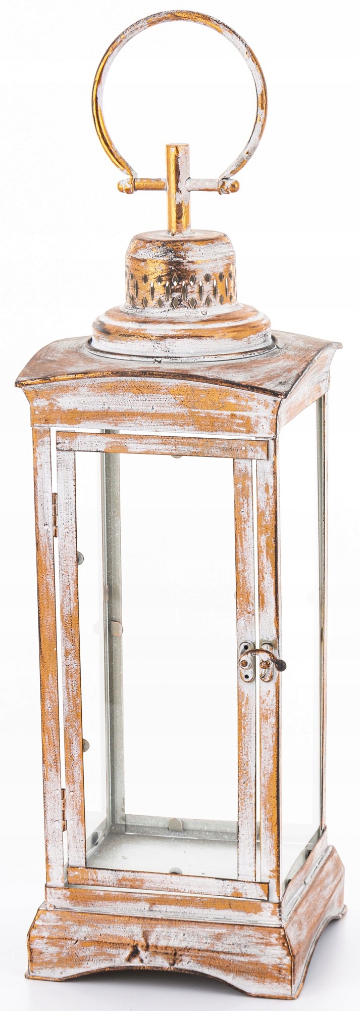 Lucerna lampion kovová zlatá patinovaná rustikální styl shabby chic