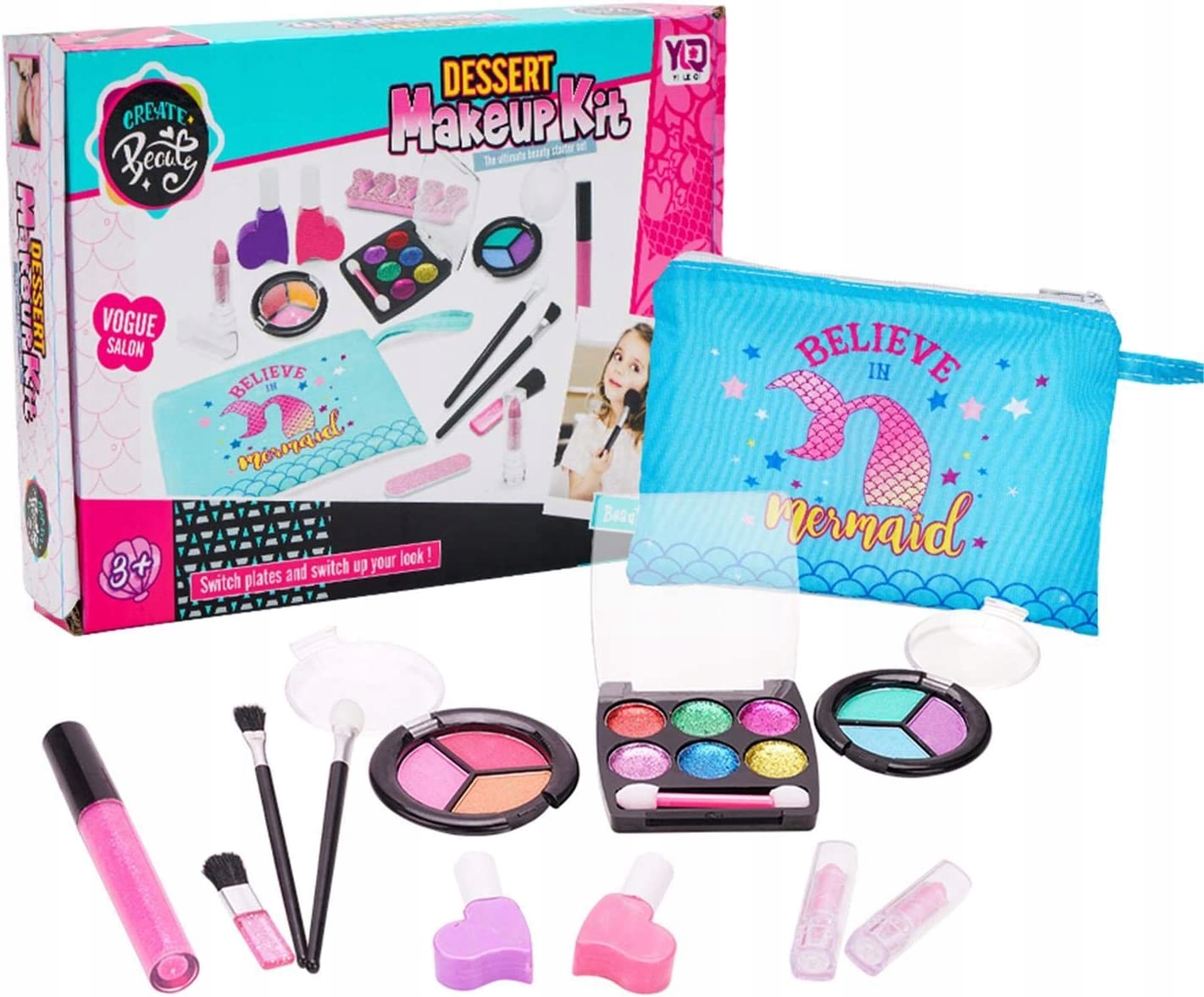 ZESTAW DO MAKE UP MAKIJAŻU DLA DZIECI KOSMETYKI 3+