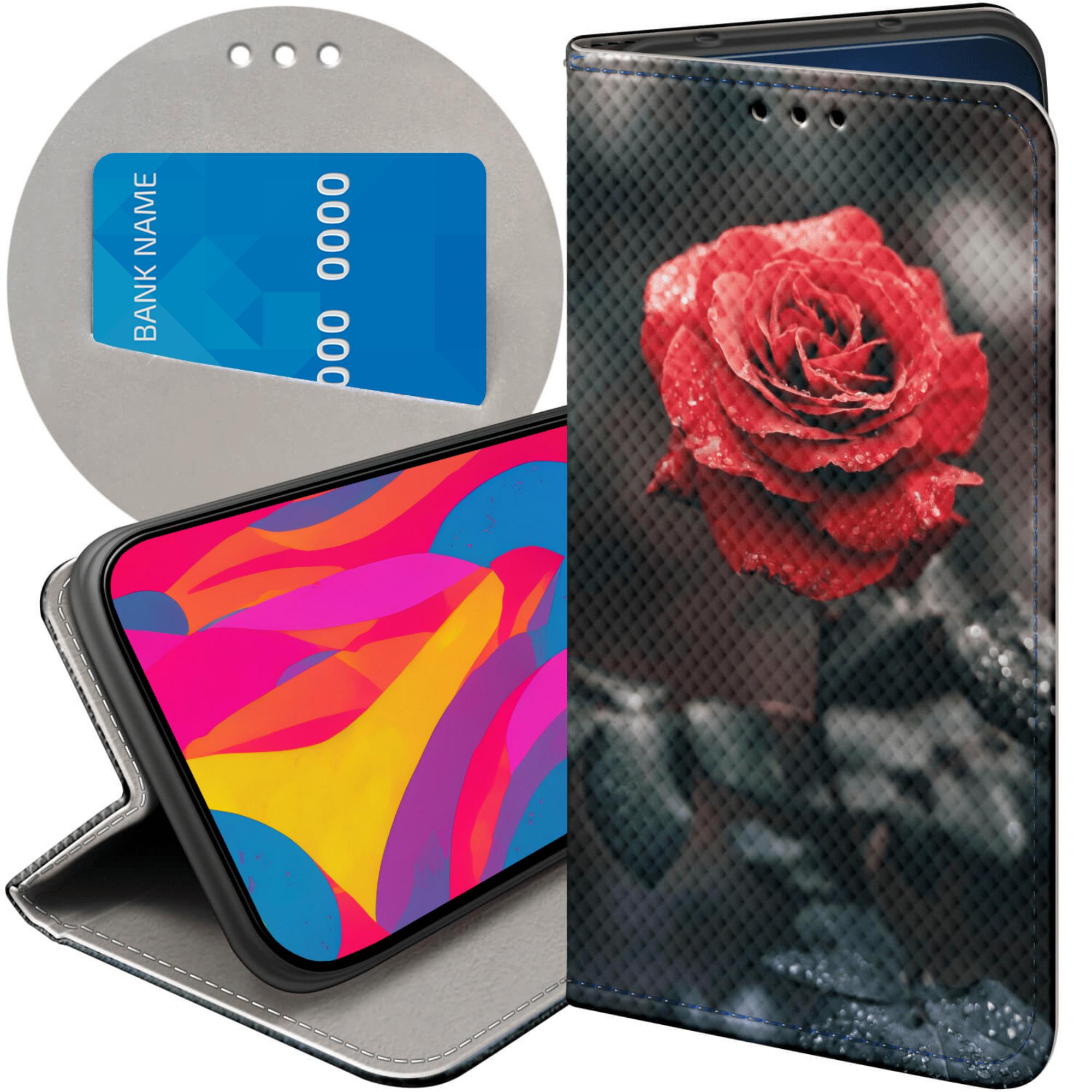 Etui Z Klapką Do Honor MAGIC7 Pro Róża Z Różą Rose Futerał Pokrowiec