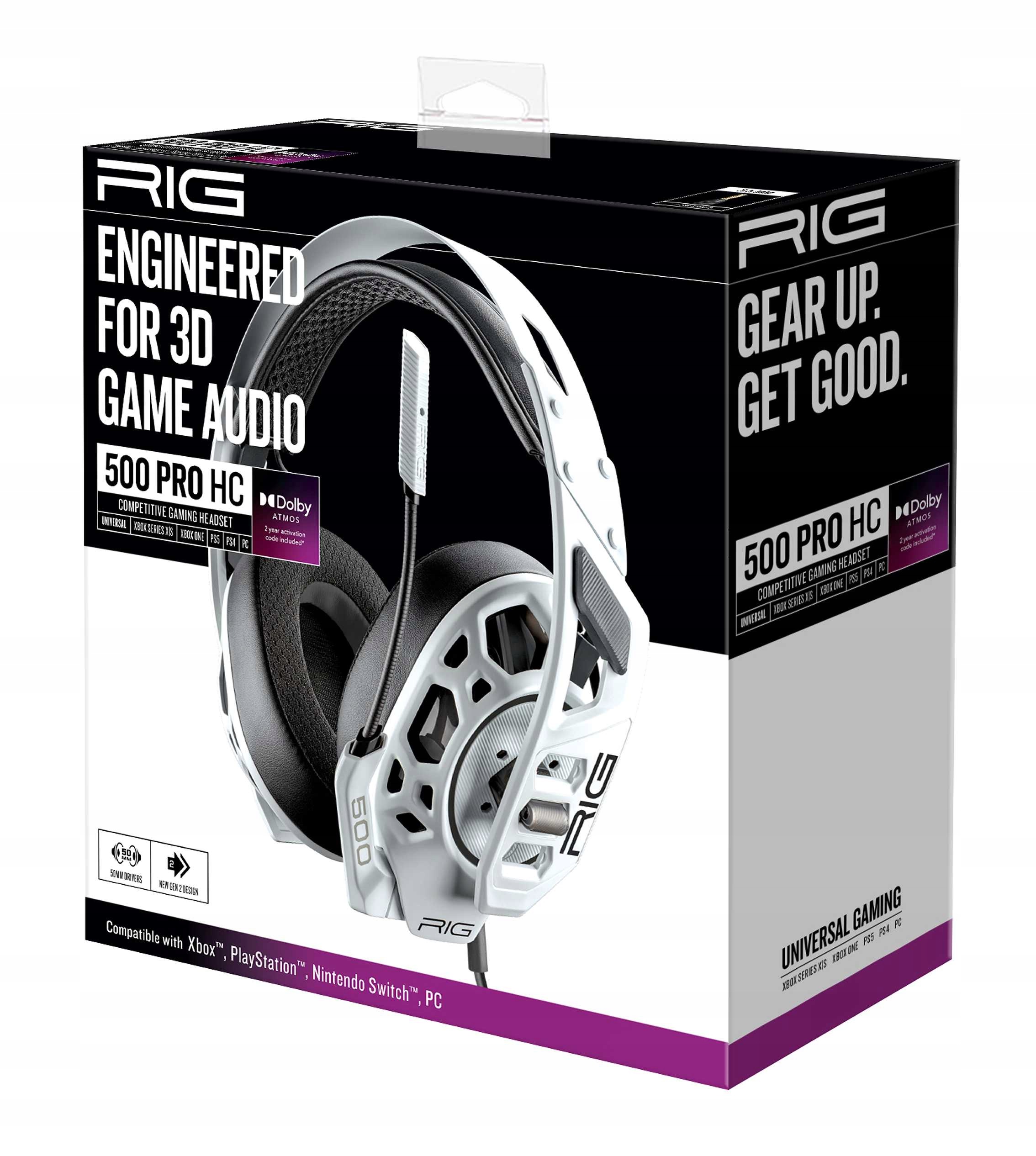 Nacon Herní sluchátka Rig 500 Pro Hc Dolby Atmos White (XONE,PS4,PS5,Swit