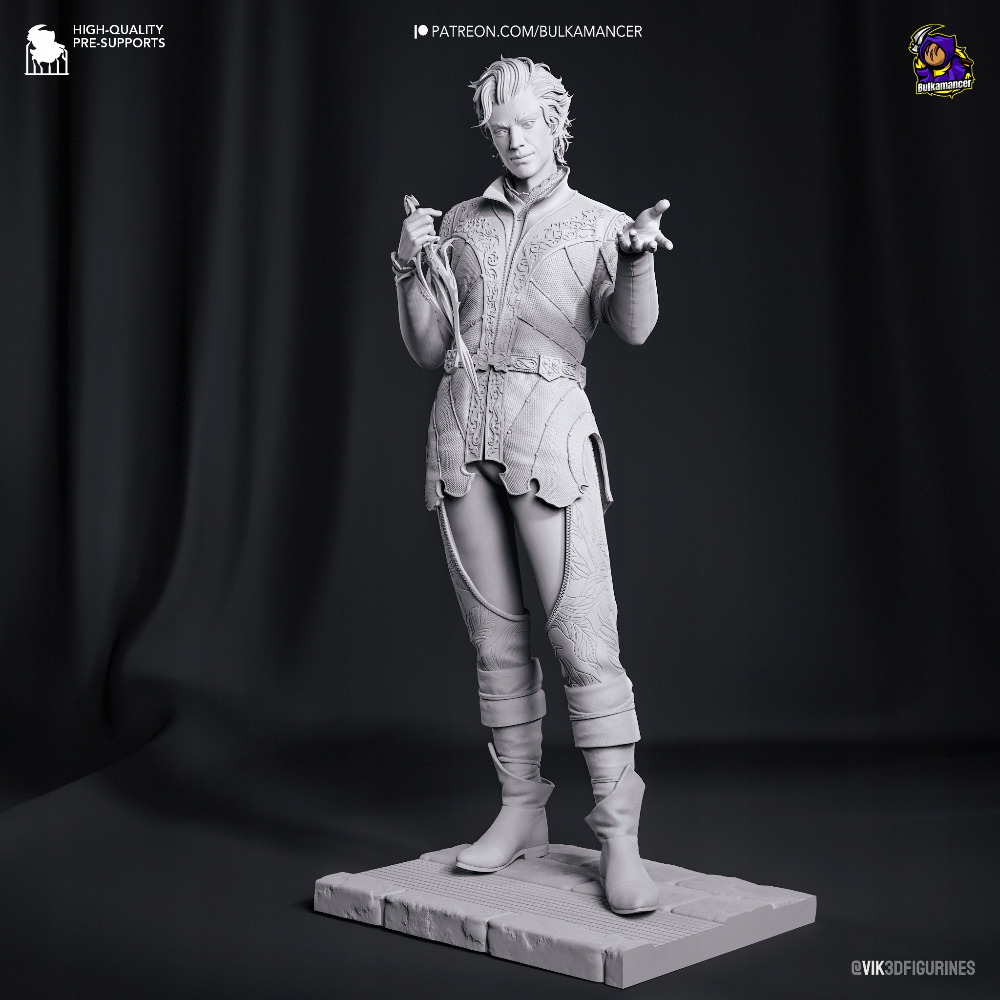 Figurka Astarion Baldur’s Gate 3 Bulkamancer 3D tisk 16K Dárek